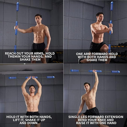 Hotwave Elastic Fitness Bar,Vibration Stick,Body Physical Therapy,Core Strength Training,Power Twister for Arm, Exercise in Home Gym