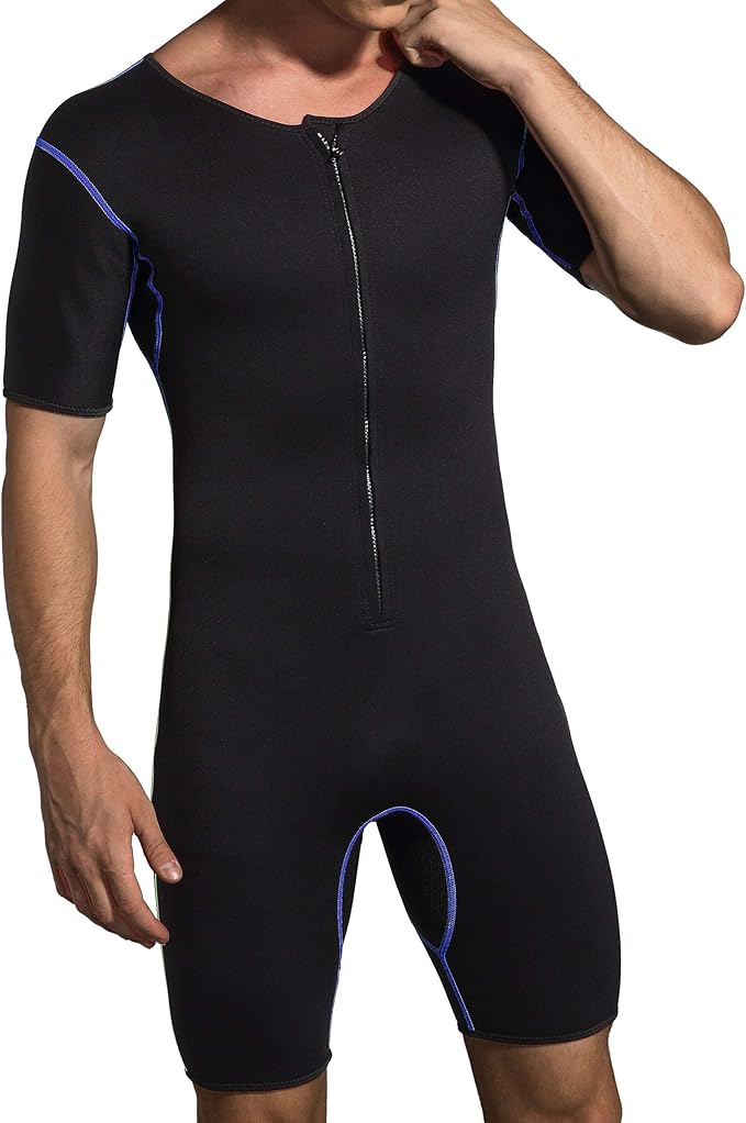 Bakerdani Men's Neoprene Waist Trainer Sauna Suit Body Shaper for Fitness Gym Exercise Training