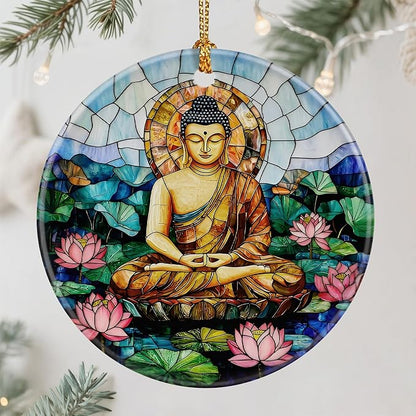 Buddha Meditation Ornament – Christmas Ornament, Christmas Tree Decoration & Perfect Holiday Decor, Namaste Decor | Gifts for Yoga, Meditation, and Mindfulness Practitioners