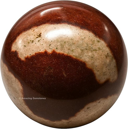 Amazing Gemstone Narmada Shiva Lingam Crystal Ball with Stand - 2" Inches Crystal Sphere Meditation Balls for Witchcraft and Decorative Balls