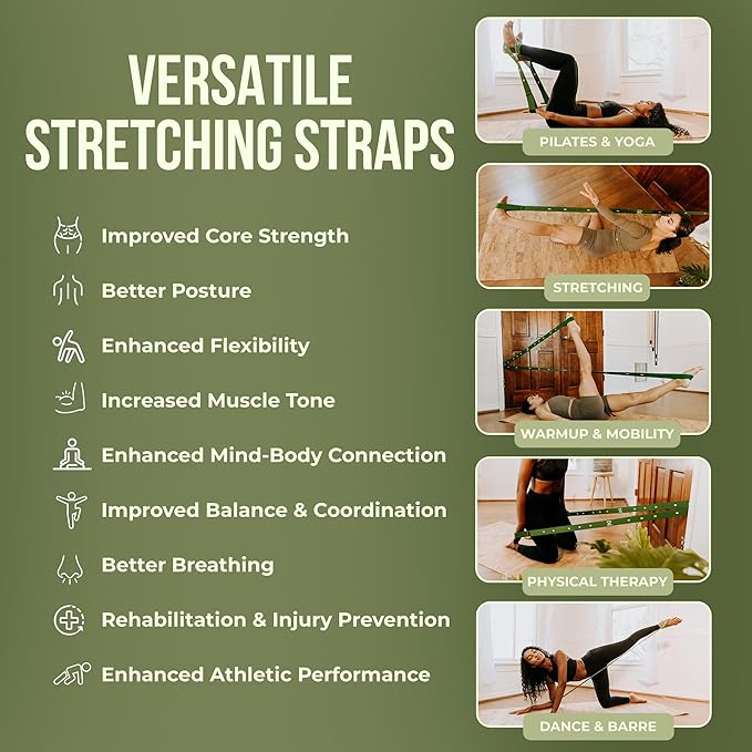 Two8 Bands Pilates in a Box -Workout Resistance Bands For Working Out Women & Men, Resistance Band With Loops, Stretch Band For Exercise, At Home Pilates Equipment for Home Workouts Kit, Workout Loops