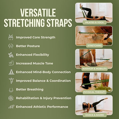 Two8 Bands Pilates in a Box -Workout Resistance Bands For Working Out Women & Men, Resistance Band With Loops, Stretch Band For Exercise, At Home Pilates Equipment for Home Workouts Kit, Workout Loops
