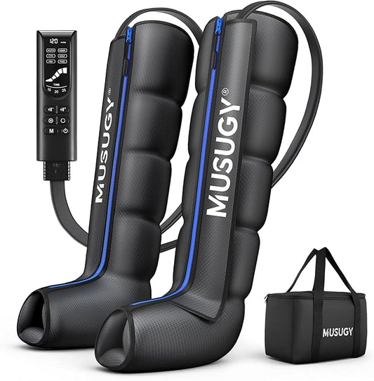 Sequential Air Compression Recovery System : Professional Full Leg Compression Boots for Circulation & Fast Recovery, Leg Recovery Boots for Muscle Relaxation - for Athletes, Runners, Gym