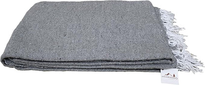Open Road Goods Solid Color Mexican Yoga Blanket – Large Handwoven Throw for Yoga, Beach, Camping or Home – Soft and Durable Cotton Blend