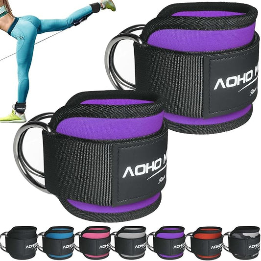 Ankle Strap for Cable Machine Attachments, Gym Accessories for Women and Men, Neoprene Ankle Cuffs for glute Kickback, Leg Workouts ande Booty Hip Abductors Exercise