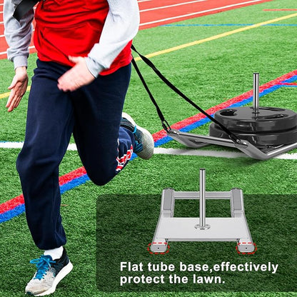 Kipika Weight Sled, Workout Sled, Fitness Strength Training Sled, Speed Training Sled for Athletic Exercise, Speed Improvement, Easily Through Obstacles, Suitable for 1" & 2" Weight Plate