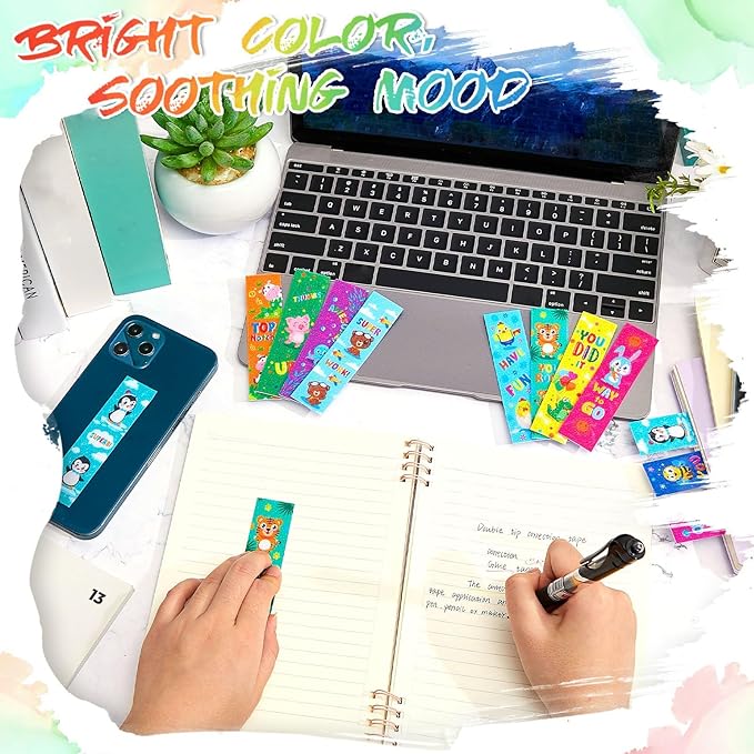 36 Pcs Anxiety Sensory Stickers Mental Health Stickers Fidget Textured Strips Toys Adhesive Tactile Calm Relief Items for Adults Desk School Counselor Classroom(Animal Style)