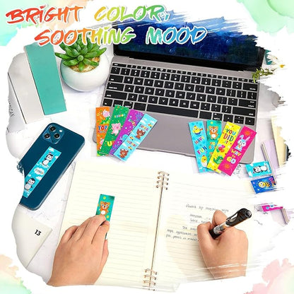 36 Pcs Anxiety Sensory Stickers Mental Health Stickers Fidget Textured Strips Toys Adhesive Tactile Calm Relief Items for Adults Desk School Counselor Classroom(Animal Style)