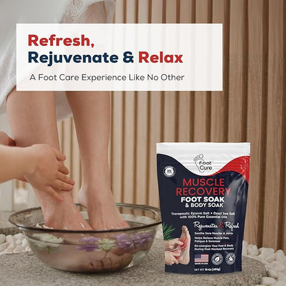 Foot Soak with Epsom Salts – All-Natural Blend for Relaxing Foot Care – Softens Calluses & Refreshes Feet – Invigorating Scent, Spa Pedicure, Made in USA – 16oz (Pack of 1)