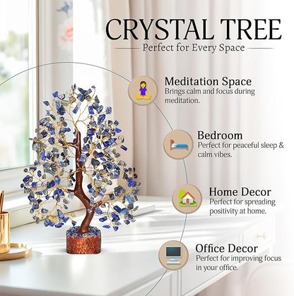 Lapis Lazuli - Chakra Tree, Lapis Lazuli Tree, Lapis Gem, Artificial Trees, Tree of Life, Stone Tree, Gem Stone Decor, Crystal Tree for Positive Energy, Holistic Gifts for Women