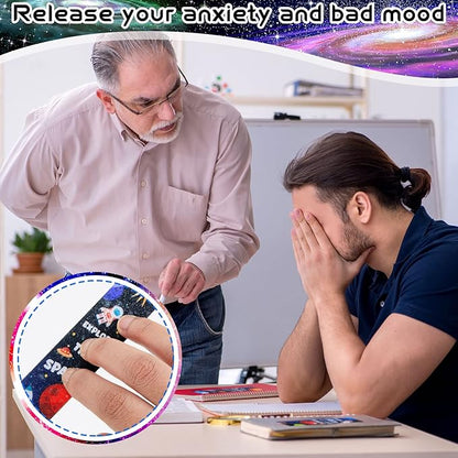 36 Pcs Anxiety Sensory Stickers Mental Health Stickers Fidget Textured Strips Toys Adhesive Tactile Calm Relief Items for Adults Desk School Counselor Classroom(Spaceman Style)