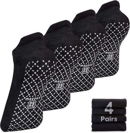 unenow Unisex Non Slip Grip Socks with Cushion for Yoga Pilates Barre Home & Hospital