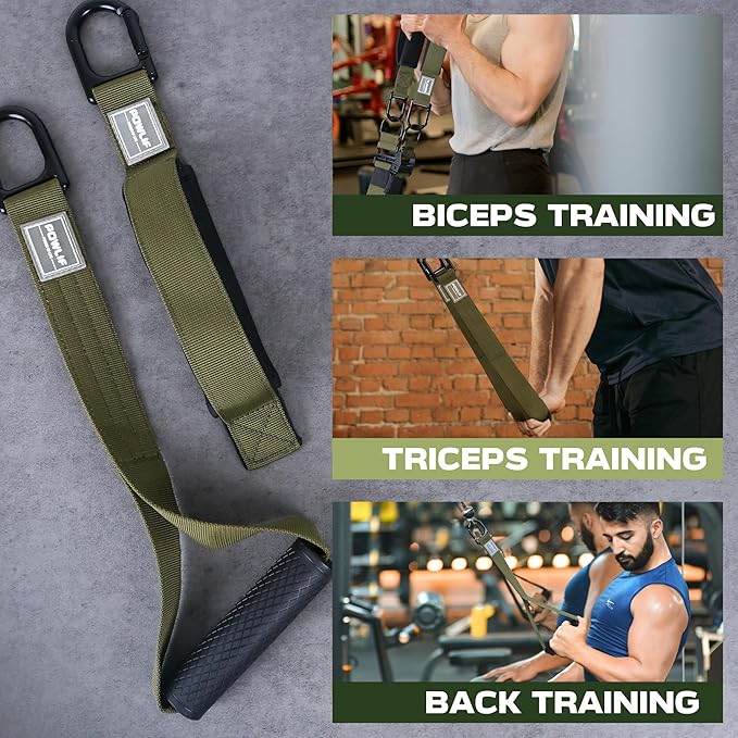 Tricep Rope Cable Attachment, Tricep Pull Down Rope & Exercise Handles, Cable Machine Attachment for Gym (Tricep Rope Set or Single Handle)