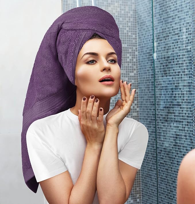 Utopia Towels 8 Piece Premium Towel Set, 2 Bath, 2 Hand, and 4 Wash Cloths, 600 GSM 100% Ring Spun Cotton, Highly Absorbent Towels for Bathroom, Gym, Hotel, and Spa, Plum