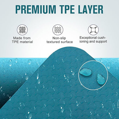 UMINEUX Extra Thick Yoga Mat, 2/5 Inch (10MM), Natural Rubber and TPE Non Slip Yoga Mats with Strap for Women Men, Eco Friendly Exercise Mat for Yoga, Pilates and Home Workout