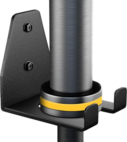 Olympic Barbell Hanger, Garage Gym Bar Wall Rack, Vertical Barbell Wall Mount, Black Heavy-Duty Support Barbell Holder, Space Saving Commercial or Home Gym Accessory, Holds Under 33mm Bar Size