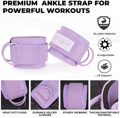 TAVIEW Ankle Straps Cable Machine Attachment for Gym - Cable Kickback Ankle Straps - Padded Ankle Cuffs for Glute Kickbacks and Leg Workouts