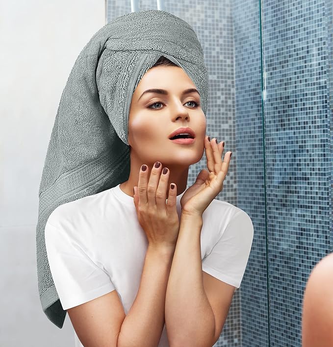Utopia Towels 8 Piece Premium Towel Set, 2 Bath, 2 Hand, and 4 Wash Cloths, 600 GSM 100% Ring Spun Cotton, Highly Absorbent Towels for Bathroom, Gym, Hotel, and Spa, Cool Grey