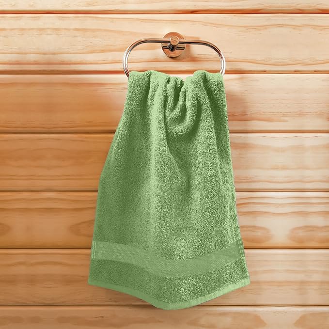Utopia Towels, Salon Towel, Pack of 24, Not Bleach Proof, 16 by 27 Inches, Highly Absorbent Cotton Towels for Hand, Gym, Beauty, Spa, and Home Hair Care, Sage Green