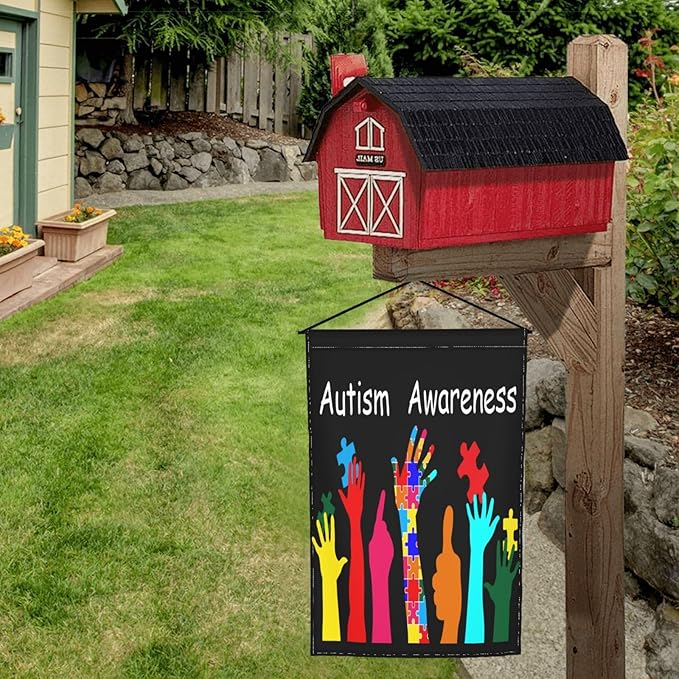 Autism Awareness Garden Flag Outdoor 12 X 18 Inch Gifts Floral Mini Yard House Flags Double-Sided Farmhouse Sign For Home Garden Decoration