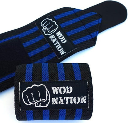 WOD Nation Wrist Wraps for Weightlifting & Strength Training – Professional Gym Straps w/Thumb Loop for Men & Women