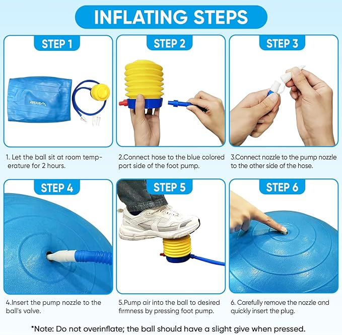 APEXUP Yoga Ball Exercise Ball Anti Slip Heavy Duty for Fitness, Balance & Core Workout