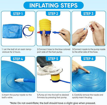 APEXUP Yoga Ball Exercise Ball Anti Slip Heavy Duty for Fitness, Balance & Core Workout