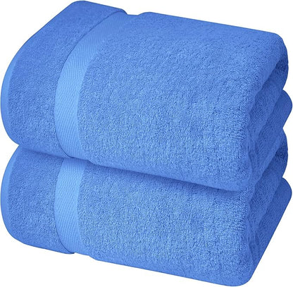 Infinitee Xclusives– Luxury Bath Sheets Towels – 2 Pack 600 GSM (35X70 Inches)– 100% Ring Spun Cotton Large Bath Towels for Bathroom (Eloquent Blue, Bath Sheet Pack of 2)