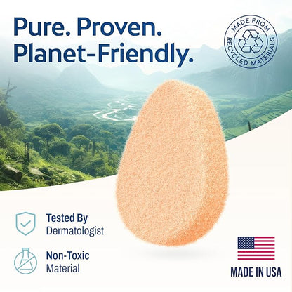 HartFelt [10 Pack] Gentle Exfoliating Facial Sponge for Face - Daily Cleansing Face Scrubber - Buf Dirt Away with Puf Styled Reusable Face Pads for Removing Makeup, Dirt, and Dead Skin