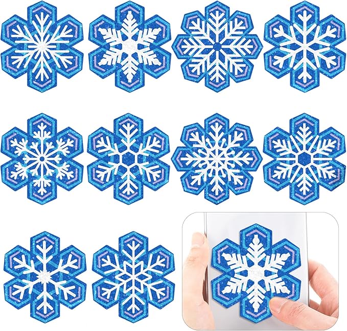 Crtiin 50 Pieces Anxiety Sensory Stickers for Anxiety Relief Items Mental Health Stickers Fidget Textured Strips for Office Classroom Desk Relieve Adult Stress(Snowflake)