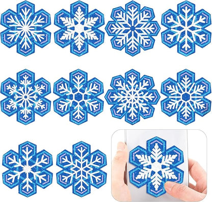 Crtiin 50 Pieces Anxiety Sensory Stickers for Anxiety Relief Items Mental Health Stickers Fidget Textured Strips for Office Classroom Desk Relieve Adult Stress(Snowflake)