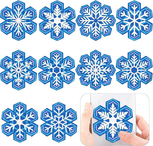 Crtiin 50 Pieces Anxiety Sensory Stickers for Anxiety Relief Items Mental Health Stickers Fidget Textured Strips for Office Classroom Desk Relieve Adult Stress(Snowflake)