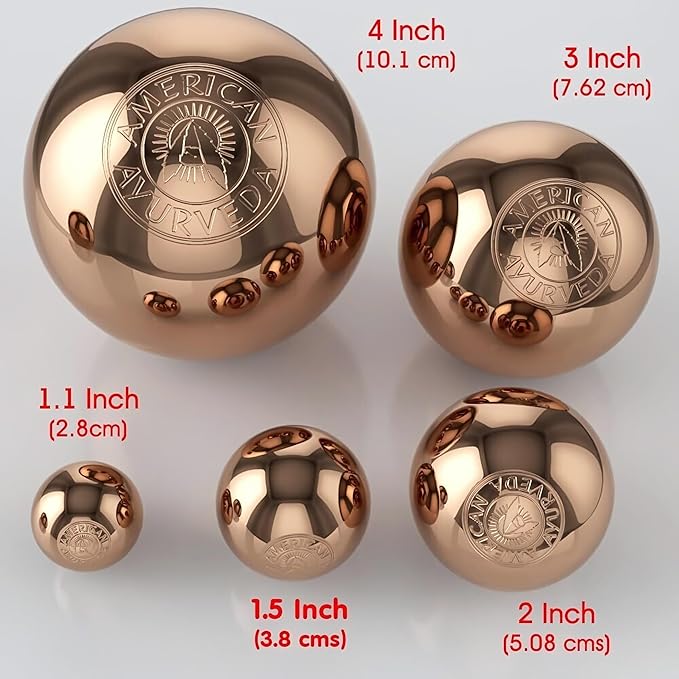 Pure Copper Ball, Bring Integrity and Clear Thinking with Natural Energy Meditation Dia Orb Sphare, Get Mental Agility Grounding Movement Therapy with Copper Orb - 2 Inch 1 Ball
