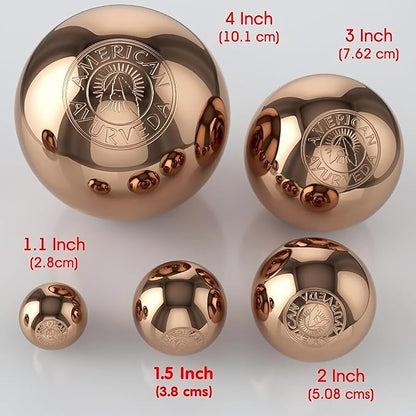 Pure Copper Ball, Bring Integrity and Clear Thinking with Natural Energy Meditation Dia Orb Sphare, Get Mental Agility Grounding Movement Therapy with Copper Orb - 2 Inch 1 Ball