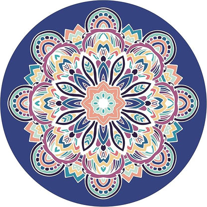 Round Meditation Pilates Yoga Mat Luxury Suede Large Yoga Mat Natural Rubber Non-Slip Base is ery Suitable for Meditation, Stretching, Yoga Environmental Protection, Fitness Exercise, Home and Outdoor. 140CM Diameter