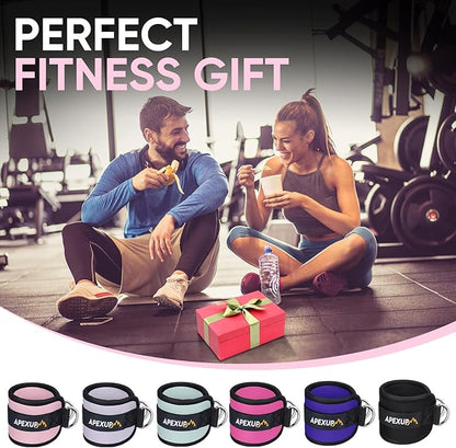 APEXUP Ankle Strap for Cable Machine, Ankle Resistance Bands, Cable Kick Back Straps for Gym, Glute Workouts, Leg Extensions, Adjustable Straps with Neoprene Padding