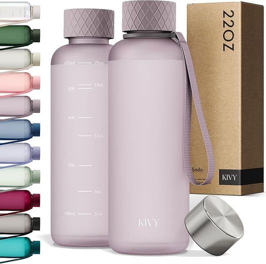 KIVY Tritan Water Bottle 2nd Generation (Purple Taupe, 22oz)