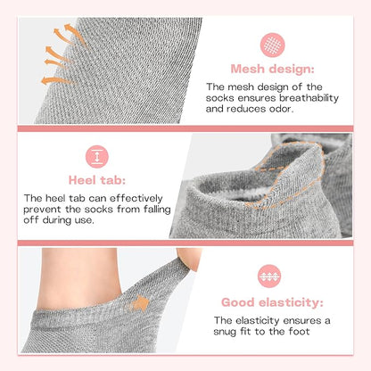 Muezna 6 Pairs Pilates Grip Socks for Women, Non Slip Yoga Socks with Grips, Grippy Socks for Barre, and Hospital
