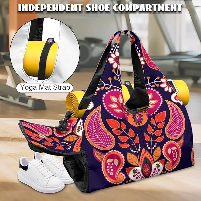 Yoga Mat Bag for Women Men Large Carryall Tote with Adjustable Shoulder Strap for Gym Yoga Travel Pilates Office