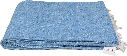 Open Road Goods Solid Color Mexican Yoga Blanket – Large Handwoven Throw for Yoga, Beach, Camping or Home – Soft and Durable Cotton Blend