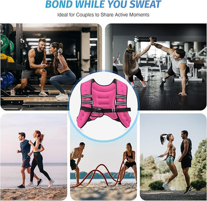 ZELUS Weighted Vest, 6lb/8lb/12lb/16lb/20lb/25lb/30lb Weight Vest with Reflective Stripe for Workout, Strength Training, Running, Fitness, Muscle Building, Weight Loss, Weightlifting