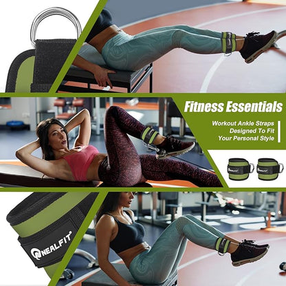 Ankle Strap for Cable Machine, Gym Ankle Cuff for Kickbacks, Leg Extensions, Glute Workouts, Booty Hip Abductors Exercise for Women and Men