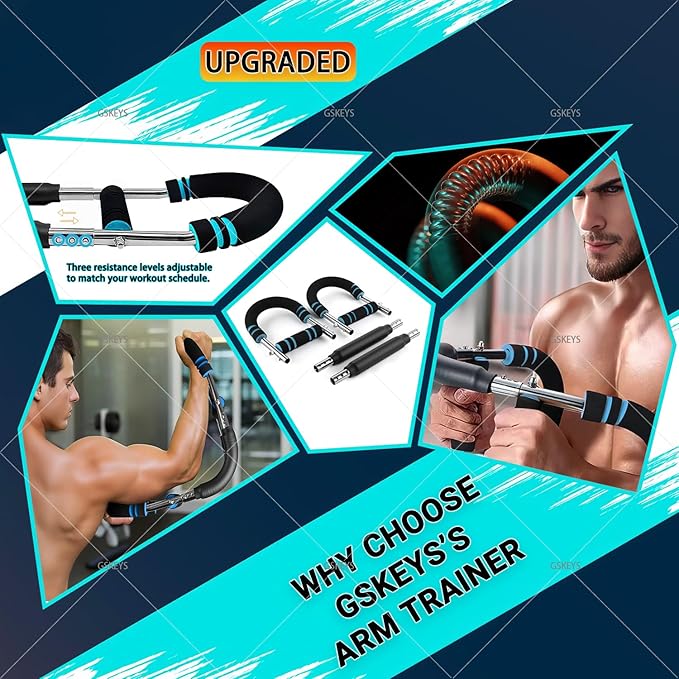 Upgraded Twister Arm Trainer – Adjustable Chest & Arm Workout Equipment for Men & Women, Full Body Strength Training Machine, Portable Spring Resistance Fitness Bar for Home Gym