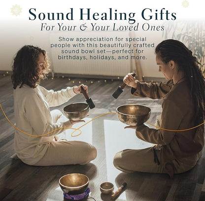 Tibetan Singing Bowl, Handcrafted Singing Bowl for Meditation, Prayer & Holistic Healing, Yoga Accessories, 11” Sound Bowl with Wooden Striker, Artisanal Pouch & Cushion