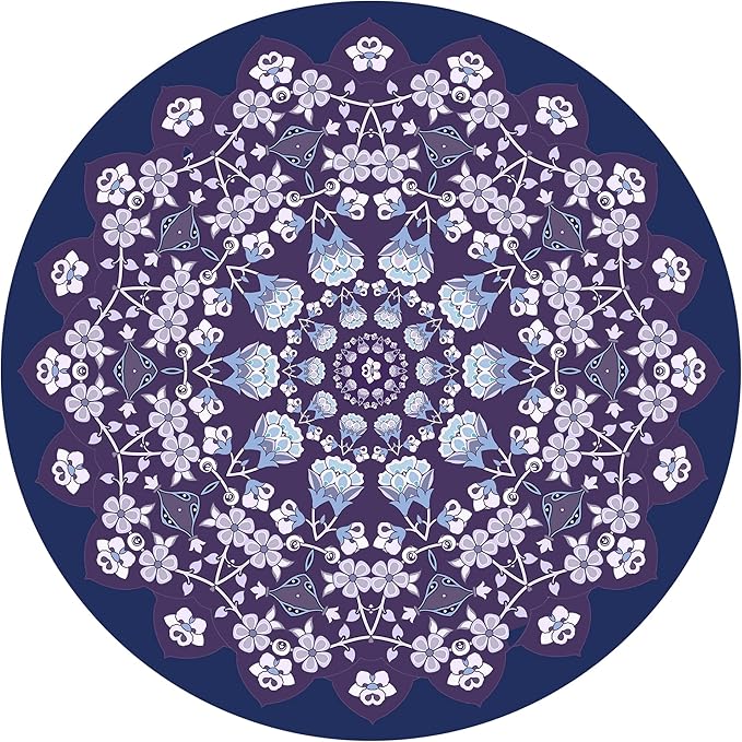 Round Meditation Pilates Yoga Mat Luxury Suede Large Yoga Mat Natural Rubber Non-Slip Base is ery Suitable for Meditation, Stretching, Yoga Environmental Protection, Fitness Exercise, Home and Outdoor. 140CM Diameter