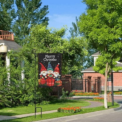 Merry Christmas Gnomes Garden Flag 12x18 In Double Sided Yard Flags Lawn Sign Decor No Flagstand
