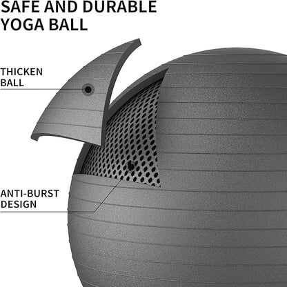 FITMIND_ Extra Thick Exercise Ball Yoga Ball 22in/26in/30in for Workout Pregnancy Stability,Anti-Burst and Slip Resistant Swiss Ball with Pump for Yoga, Pilates, Fitness,Birthing,Physical Therapy