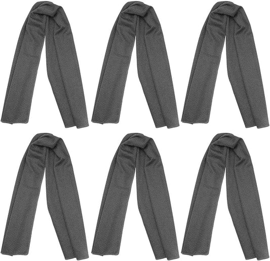 INNOLIFE 6 Pack Cooling Towels Breathable Ice Towel for Sports, Gym, Fitness, Running, Hiking, Yoga - Black