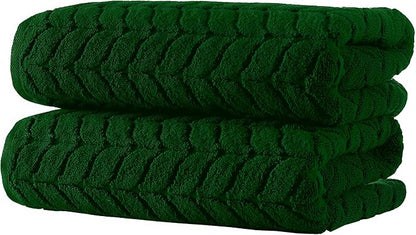 BAGNO MILANO Turkish Bath Towels, Soft Plush Jacquard Luxury Bath Towels, Quick Dry Towel Set (Royal Green, 4 Pcs Hand Towel Set)
