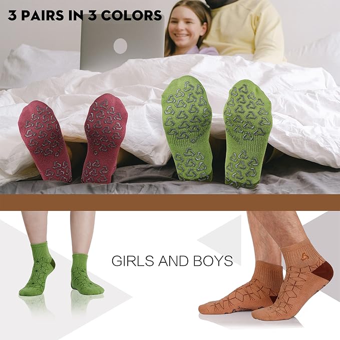Ozaiic Non Slip Socks Grip for Yoga Home Workout Pure Barre, Pilates, Hospital, Ideal Cushion Socks for Men and Women